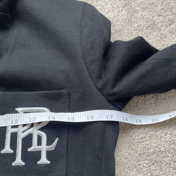 Polo Ralph Lauren Double Knit Blazer Womens 2 Black Monogram Embroidered Preppy - Picture 4 of 8